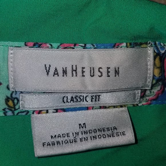 Van Heusen Kelly Green Button-Down Dress Shirt M - Picture 7 of 7